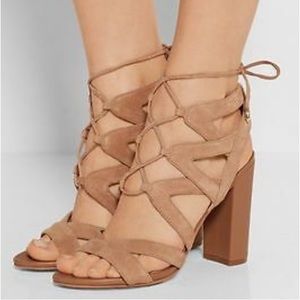Sam Edelman yard let suede tan nude heel size 8